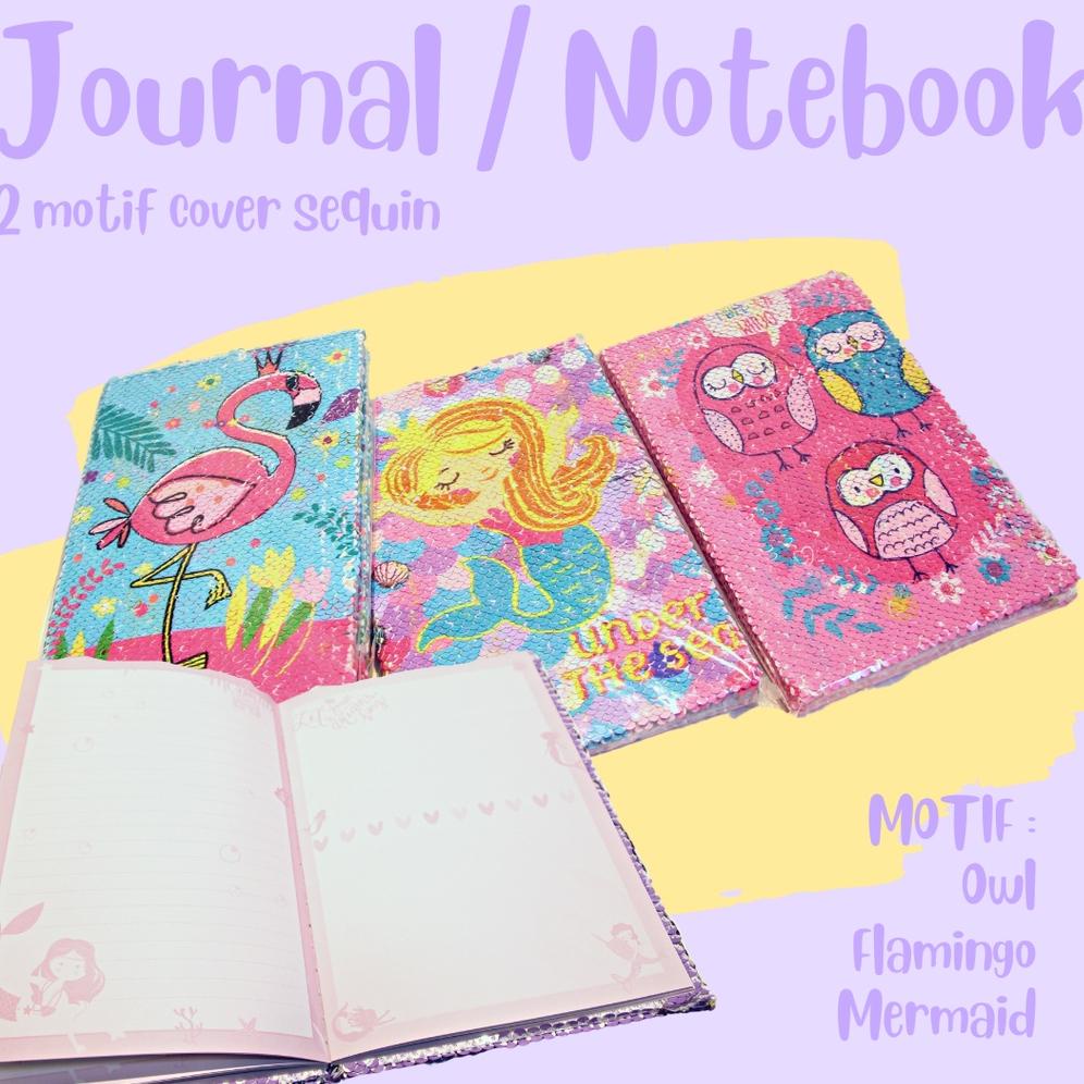 

[KODE PRODUK 6F77A6664] SALE KJ!! JOURNAL NOTE BOOK / BUKU DIARY / BUKU CATATAN / JURNAL NOTES CEWEK UNIK A5 SQUIN MOTIF UNICORN / FLAMINGO 2080