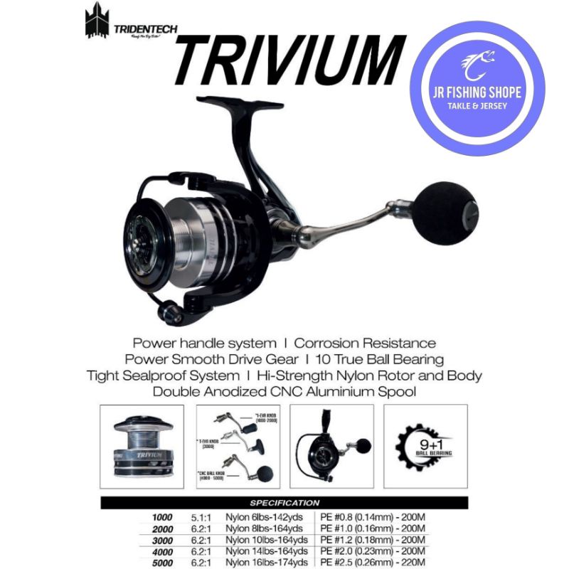 RELL SPINING TRIDENTECH TRIVIUM SALT WATER 1000/2000/3000/4000/5000