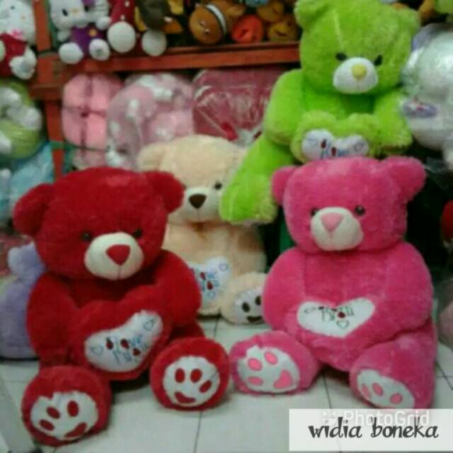 Boneka Teddy Bear Love Telapak Jumbo