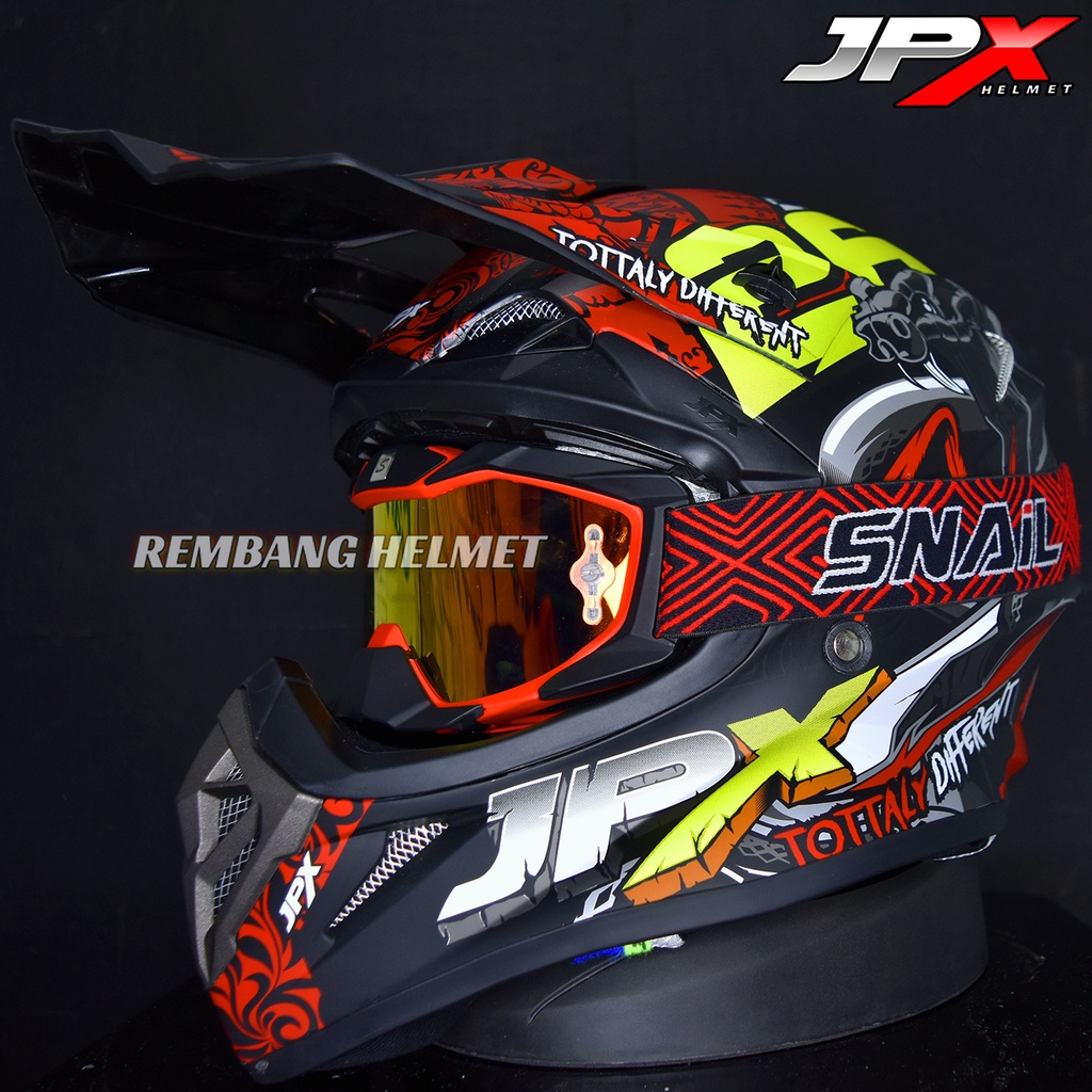 HELM JPX CROSS_FOX1 X16 - BLACK DOFF PAKET GANTENG GOOGLE SNAIL HELM JPX KLX ORIGINAL HELMET MOTO TRAIL SUPERMOTO HELM FULL FACE MOTO CROSS TERBAIK TERMURAH-MX36 MATT RED/RED