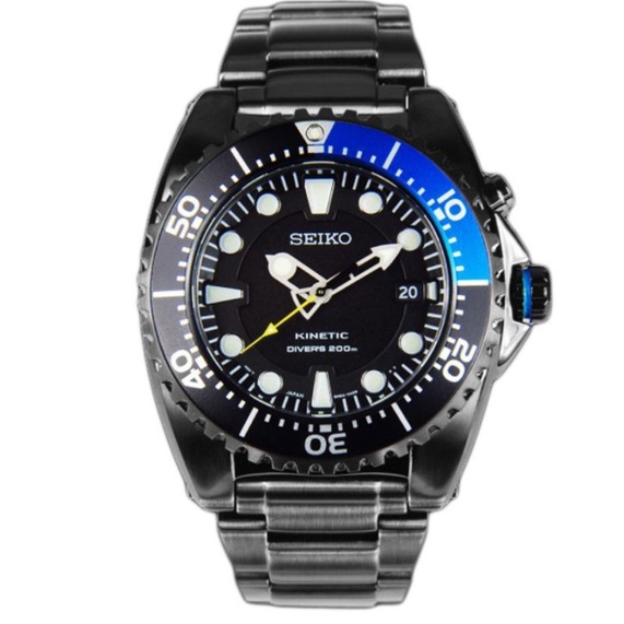 Seiko SKA579P1 Diver Kinetic Black Grey Blues