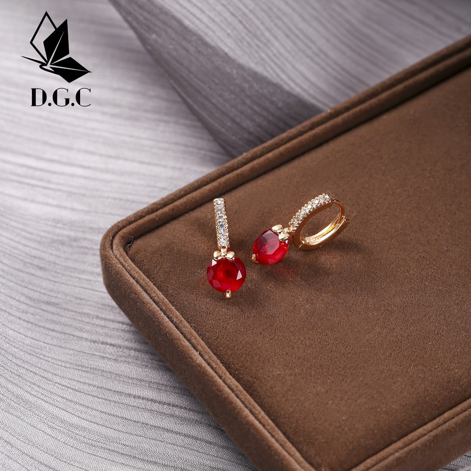 ✅COD✨Anting Korea Titanium Wanita Anti Karat Berlian Rubi Perhiasan Murah Aksesoris Jewelry Anting Tusuk D601