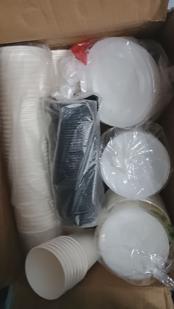 Paper Bowl 800ml + Tutup Putih / Mangkok Kertas 800ml Food Grade