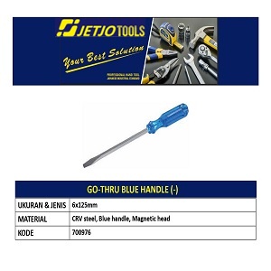 Obeng Minus 6x125mm JETJO TOOLS 700976 / Go-Thru Blue Handle (-) LAKONI PRO