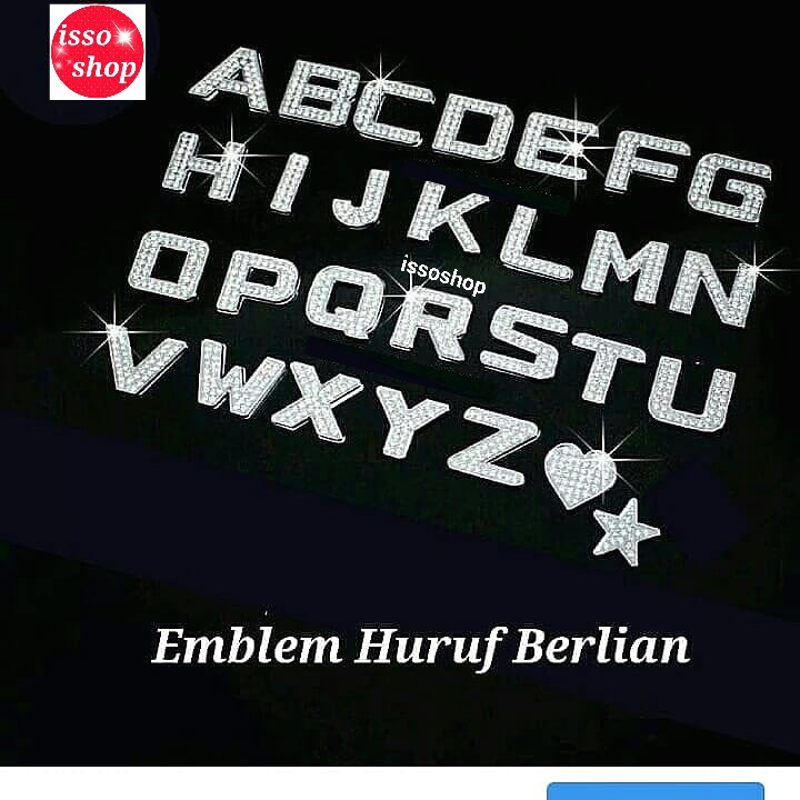 Emblem Huruf Mobil Berlian Emblem Huruf & Angka / Emblem Huruf Nama Emblem Abjad Huruf Angha Stiker/