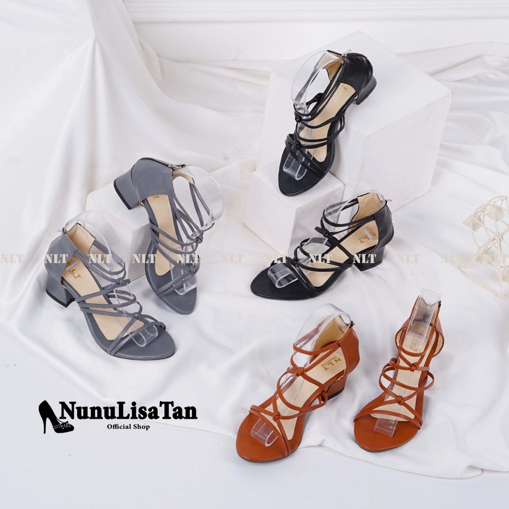 NunuLisaTan - Promo Bayar Di tempat High Heels Wanita Murah Hak 5cm tahu lilit