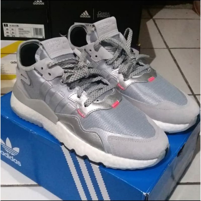 sepatu pria adidas NITE JOGGER SHOES - SILVER (BNIB 100% ORIGINAL)