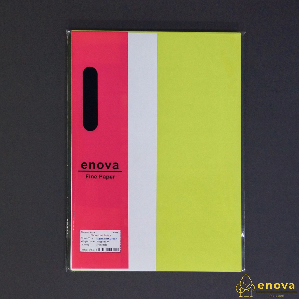 

Fancy Art Paper ENOVA | Fluorescent Green | A4 80GSM (Hijau Neon)