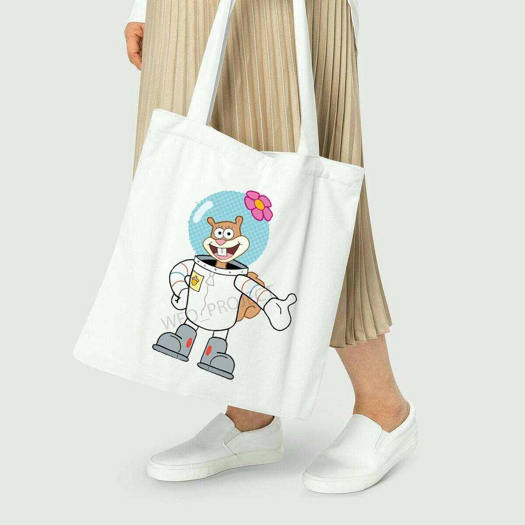 TOTE BAG KANVAS / TOTE BAG WANITA / TOTE BAG SPONGEBOB