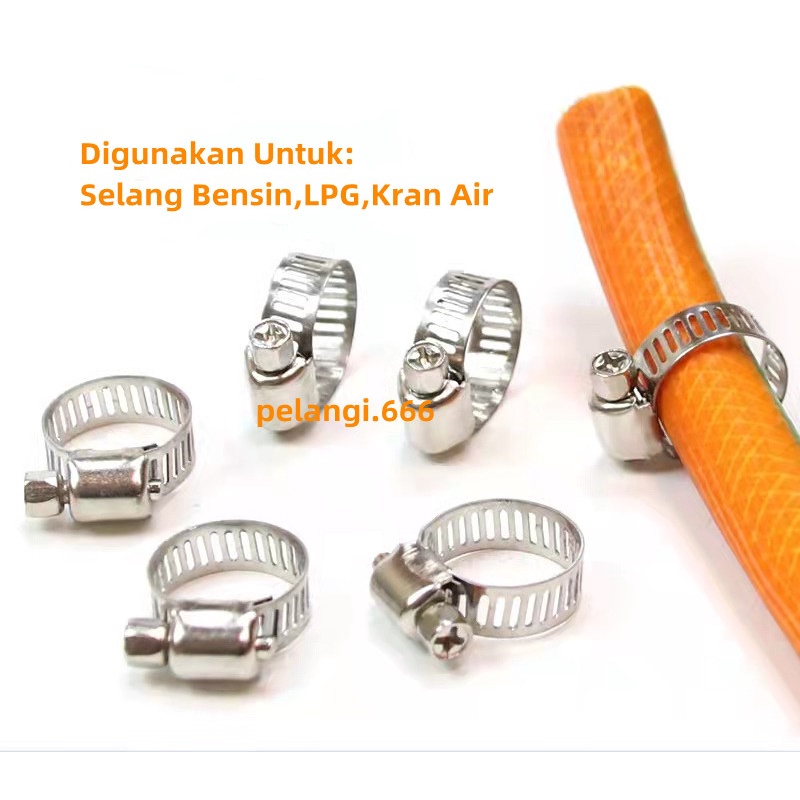 Klem Selang Stainless /Hose Clamp 1/2&quot;, 5/8&quot; , 3/4&quot; , 7/8&quot; (Tebal 8mm)