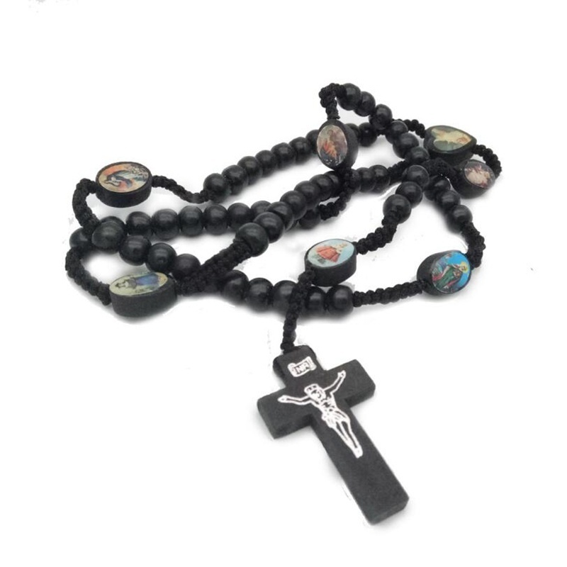 Kalung Rosario Desain Manikmanik Kayusalib Yesus Gaya Katolik Untuk Priawanita