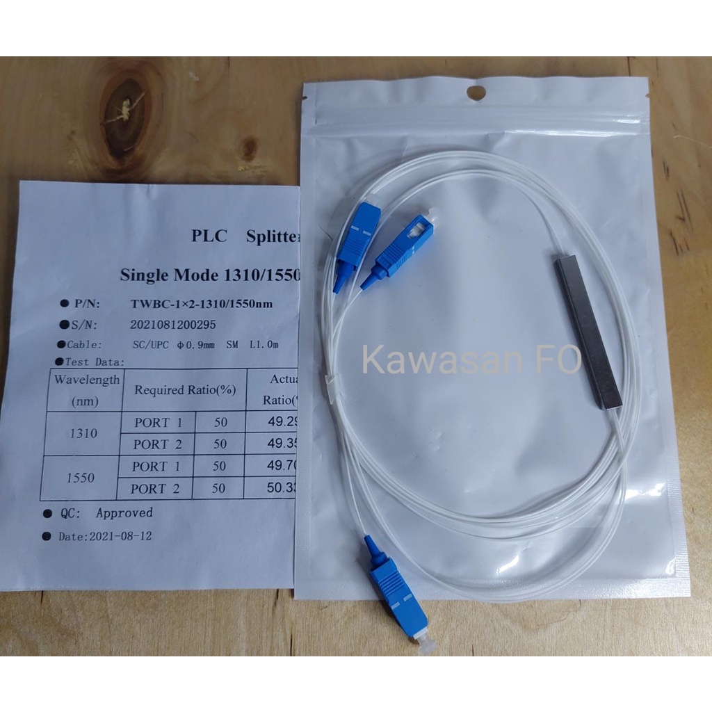 PLC Splitter 1:2 SC UPC / Passive Splitter 1 2 SC UPC Fiber Optik