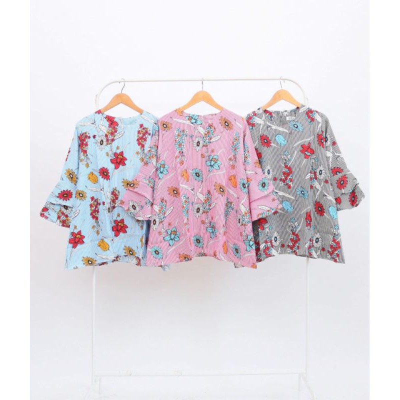 ATASAN WANITA BUNGA BLOUSE KATUN