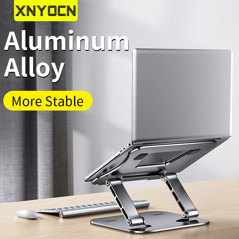 Xnyocn Stand Laptop Adjustable Aluminium Alloy Notebook Stand Kompatibel Dengan Holder Laptop Lipat Portabel 10-17 Inci