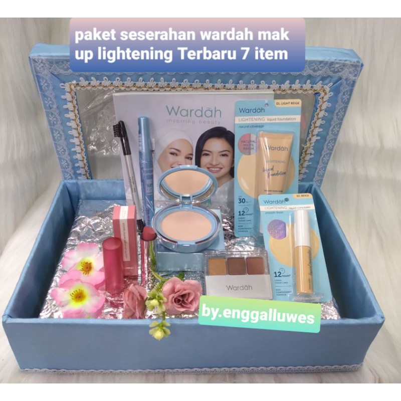 paket seserahan wardah Make up lightening 7item/wardah paket seserahan lengkap/wardah hantaran nikah