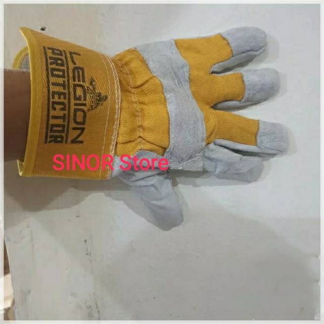 Sarung Tangan Kulit Kombinasi LEGION Protector Safety Gloves Sarung Tangan Safety Las Gerinda Proyek