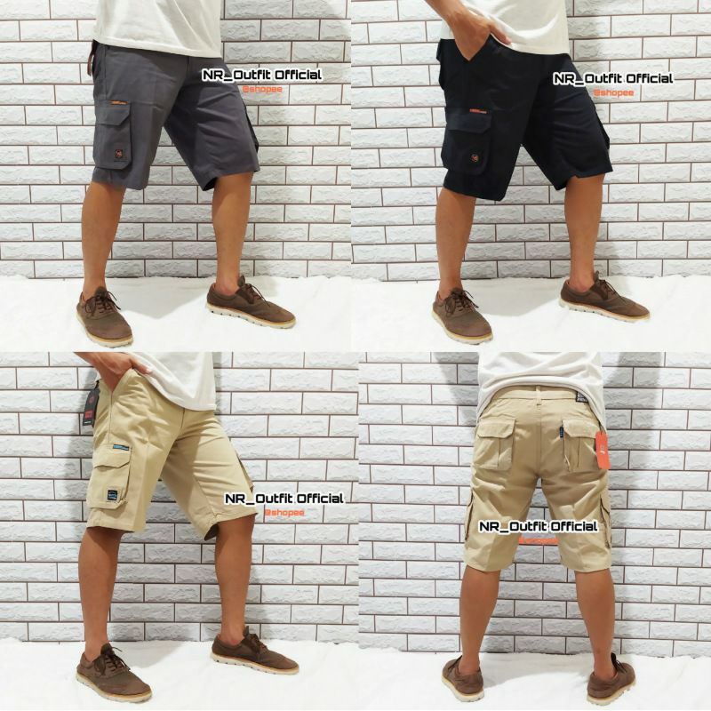 Celana Pendek Pria Cargo Jumbo PDL Tactical Kargo Bahan Katun Distro Polos NR_Outfit Official COD