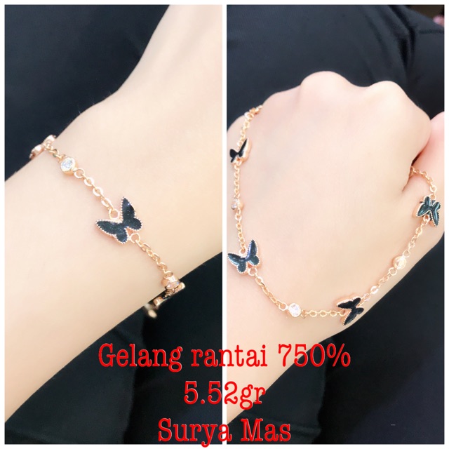 Gelang rantai emas 750%