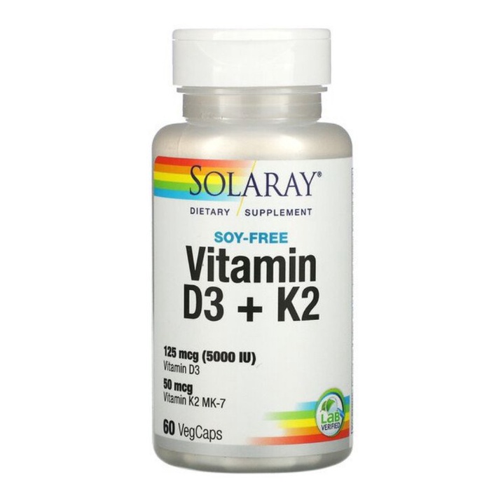 vitamin d3k2 5000iu Solaray 60capsules / vit d3k2 5000iu