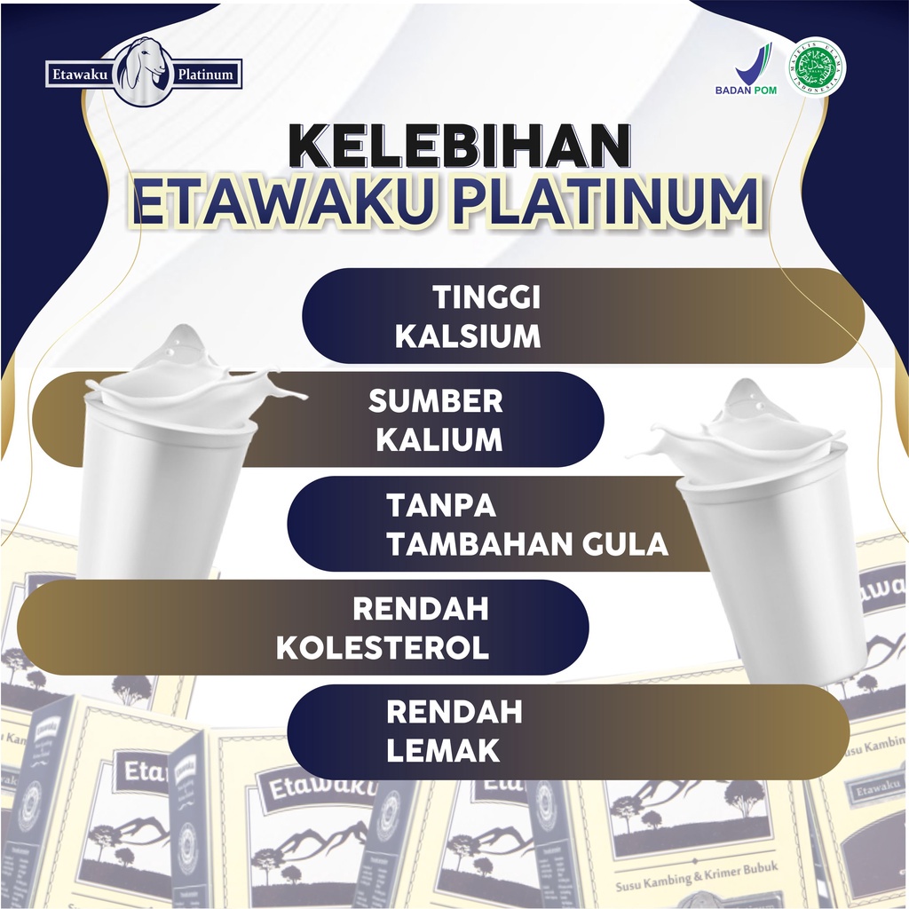 Etawaku Platinum Krimer Bubuk Susu Kambing Provit Etawa Bebas Pengawet Rendah Gula Tingkatkan Imunitas Daya Tahan Tubuh Cegah Tulang Keropos Asi Booster Solusi Masalah Pernapasan Pernafasan Asma Bronkhitis Bronkitis Sesak Napas Isi 200gr Original