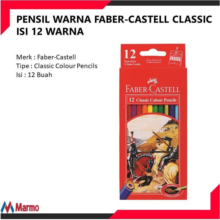 

PENSIL WARNA FABER-CASTELL CLASSIC ISI 12 WARNA