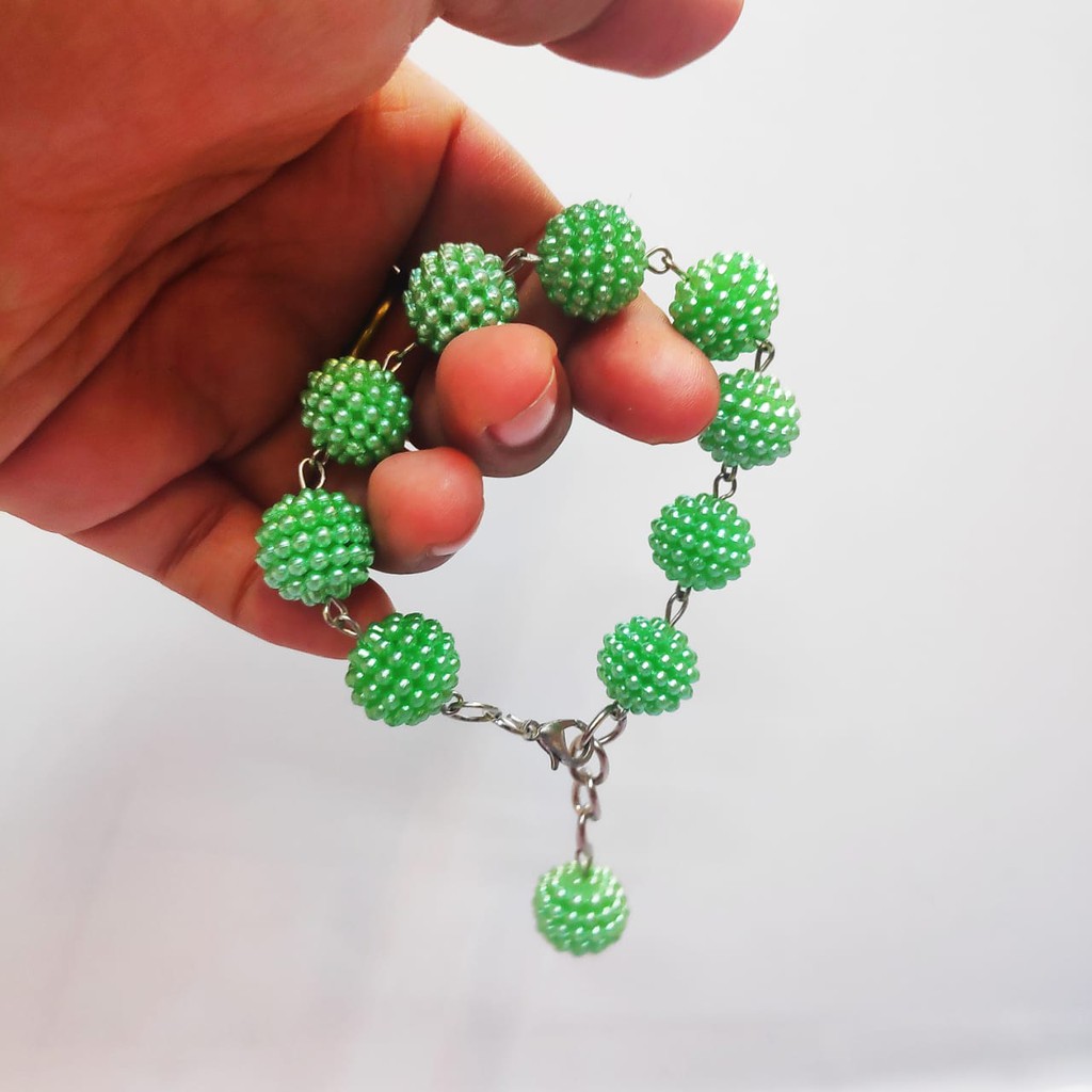 BARU !!! Gelang Mnik Berry Rantai Silver Tokopelanginicer