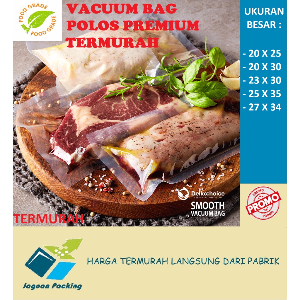 PLASTIK VACUUM VACUM VAKUM TERMURAH MAKANAN POLOS UK BESAR PREMIUM