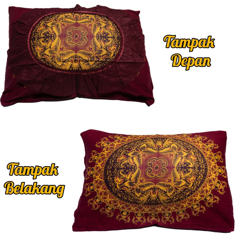 sarung bantal tidur batik bahan katun halus Menggunakan Resleting tidak mudah lepas