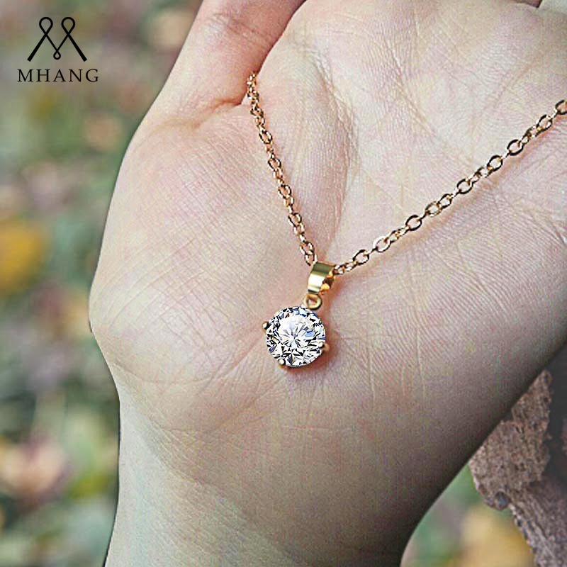 Kalung Rantai Klavikula Hias Liontin Water Drop Bahan Logam Gaya Korea Untuk Wanita