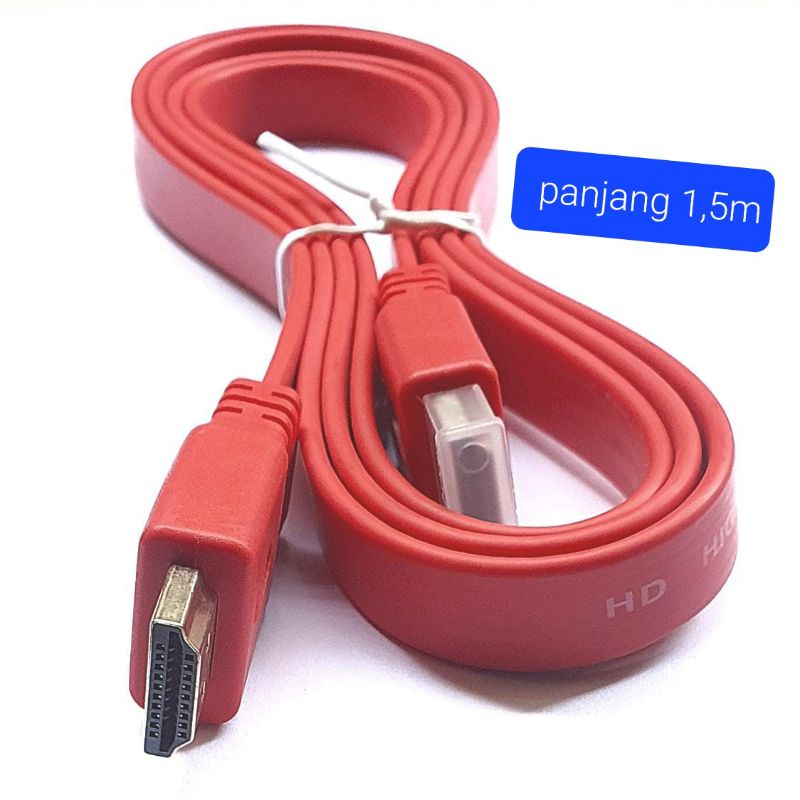 kabel hdmi 1,5m flat kabel hdmi kepala gold