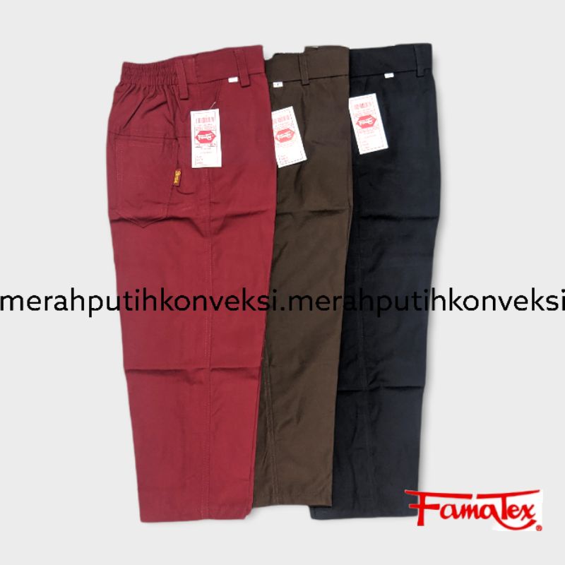 Celana SD Bahan Famatex Merah Hitam Pramuka