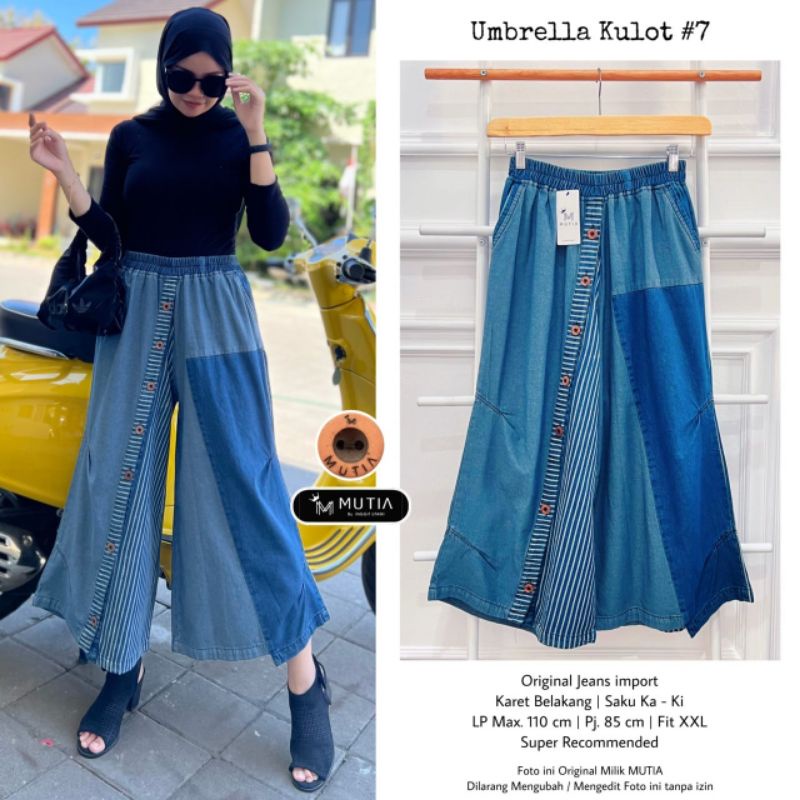 UMBRELLA KULOT ORIGINAL BY MUTIA CELANA KULOT JEANS LEBAR PREMIUM
