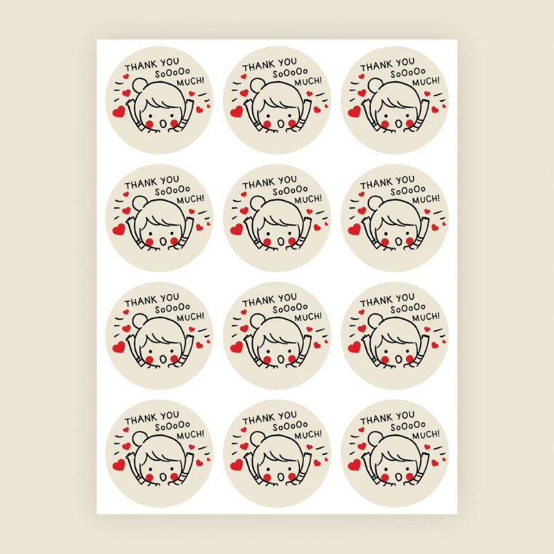

sticker label Thank You So Much kartun