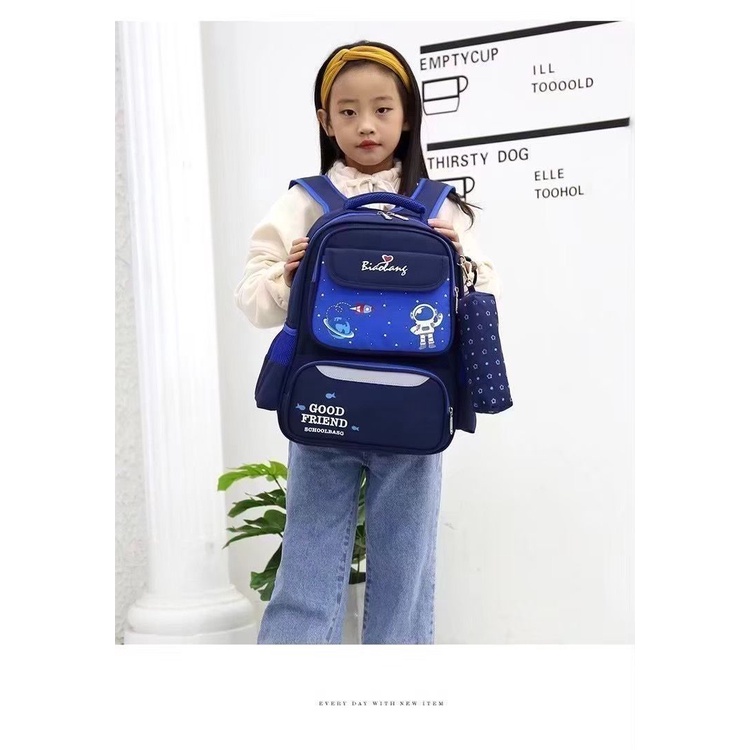 Tas Ransel Anak Laki laki Waterproof motif Astronot 2in1 Free kotak Pensil ATK tas sekolah Anak TK SD SMP Ransel Import ransel tahan air kado ultah anak cowo