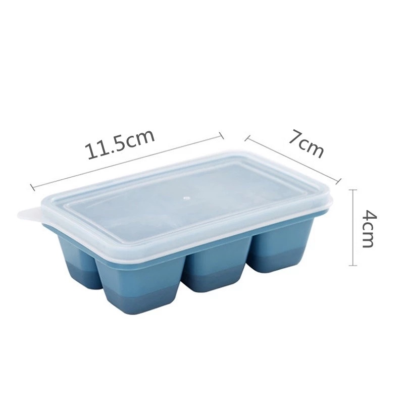 [Durable PP And Silicone DIY Ice Cube Cube Storage Box] [6 Grids Ice Pop Makers] [Reusable  Ice Cube Mold ]