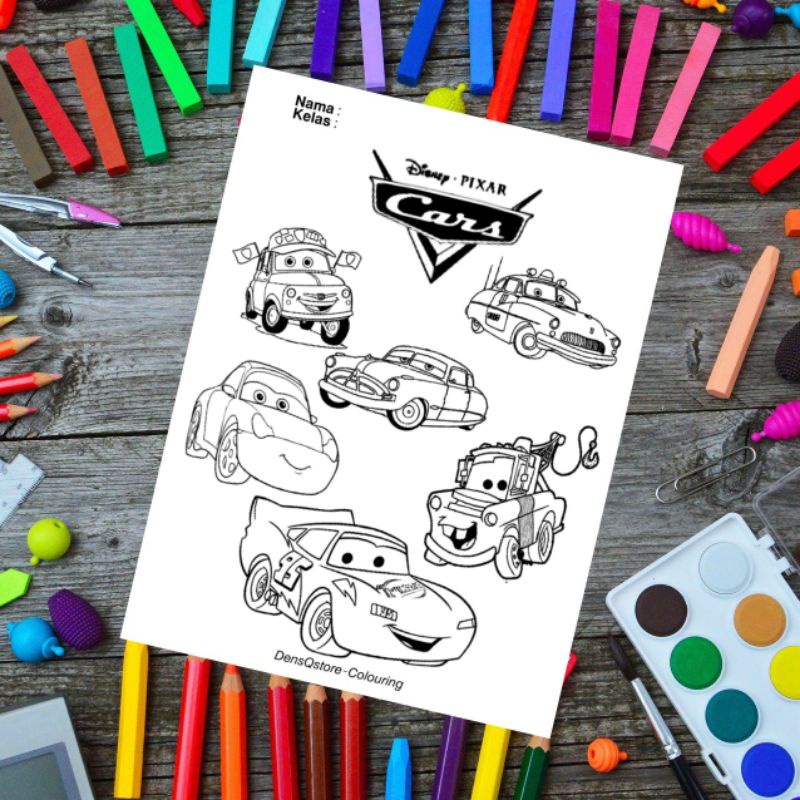 

Kertas Mewarnai Anak Tema Cars Movie / Kertas Gambar (10 Lembar Gambar)