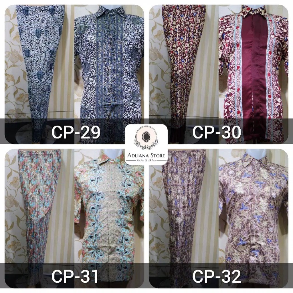 (COD) STELAN BATIK KOUPLE  MIX ROK PLISKET - BATIK OUTFIT PESTA - BATIK MODERN - BAJU OOTD COUPLE MODERN