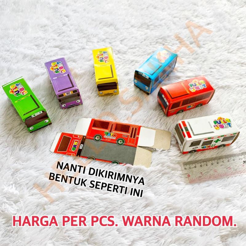 MAINAN BUS TOYO BIS TOYA DARI BAHAN KARDUS WARNA WARNI MURAH MERIAH HEMAT EKONOMIS