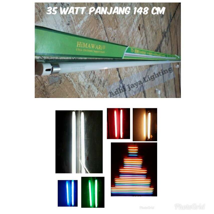Obral Lampu TL Slim T5 Himawari 35 Watt Merah / Kuning / Hijau / Biru / Putih Termurah