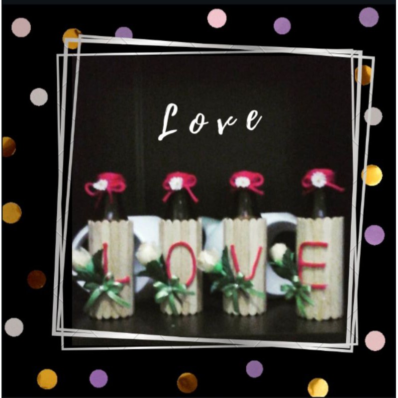 botol hias,botol cantik,hiasan meja,hiasan lemari,hiasan unik