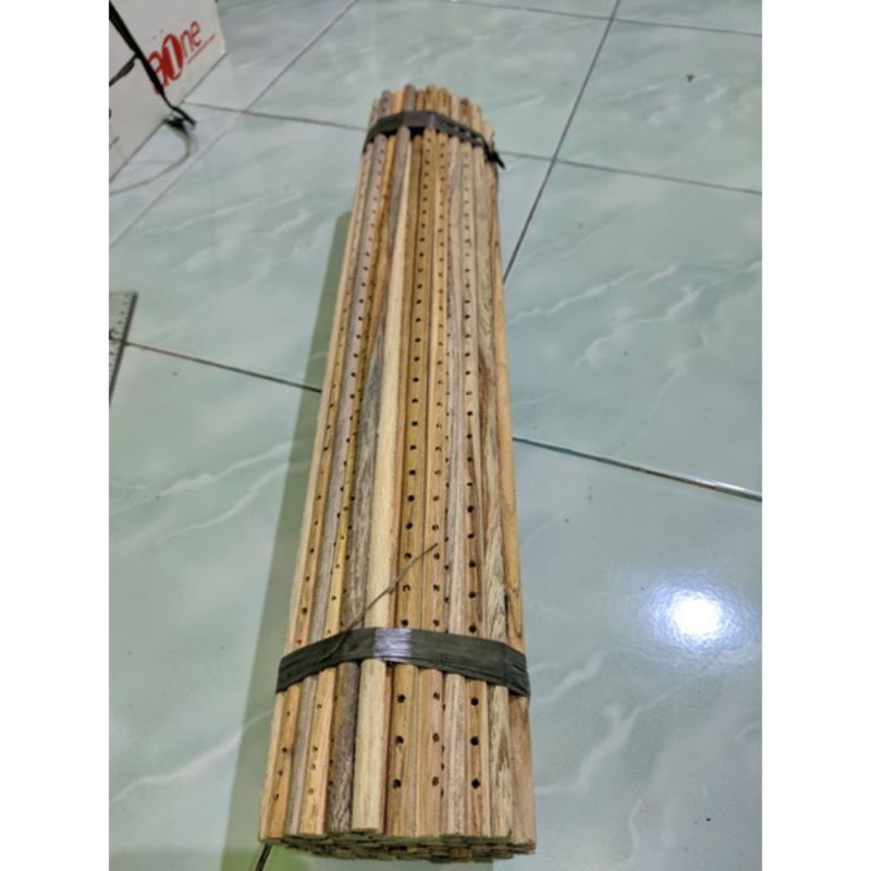 sabuk sangkar burung kayu jati isi 12pcs sabuk sangkar bulat