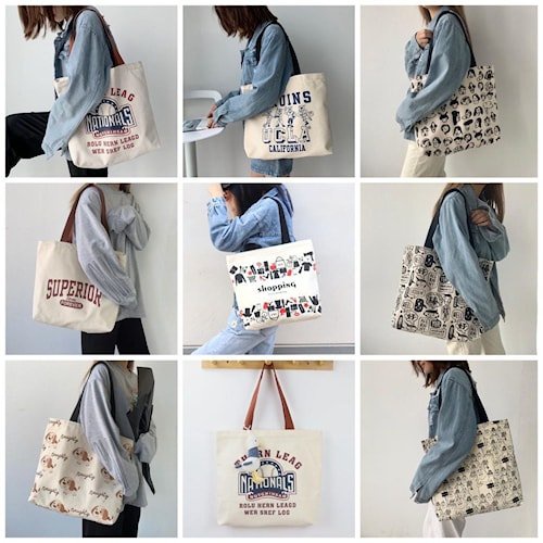 Totebag Kuliah Sekolah Kerja Lucu tote Bag Kece Kekinian Variasi Tote Bag Kpop Aesthetic Totbag Tootbag Kanvas Korean Style Printing