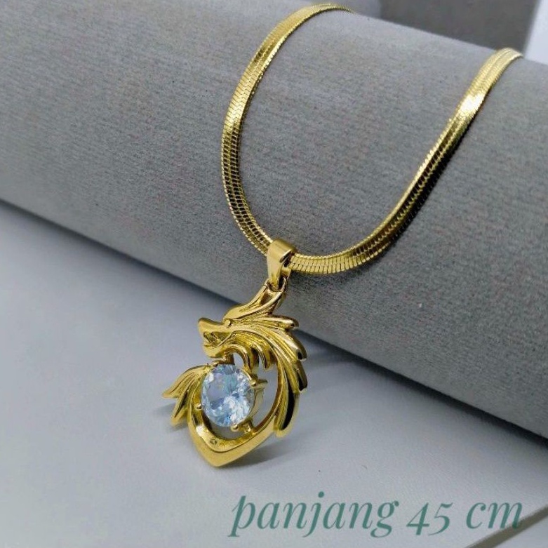 Kalung Naga Pria Wanita Titanium Rantai Slim Stainless steel