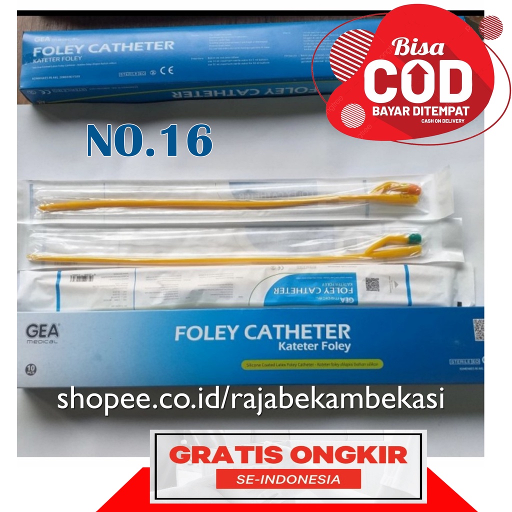 Foley Catheter No 16 GEA - Foly Cateter / Selang Kencing No.16