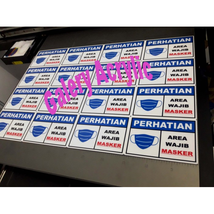 

Sign label akrilik rambu Protokol kesehatan wajib pakai masker Elegan
