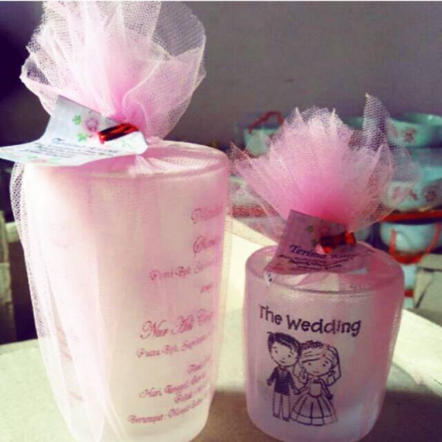 

Souvenir gelas doff uk. 8-10cm + sablon + kemasan
