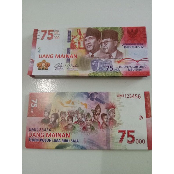 UANG MAINAN 75.000 ISI 100 LEMBAR