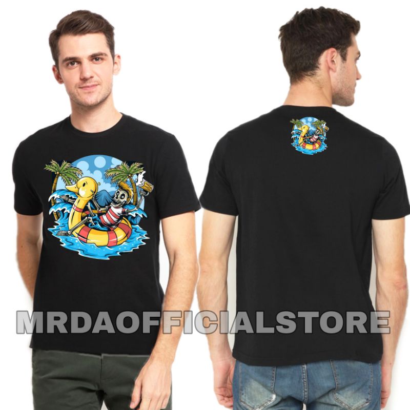 Kaos Distro pria Lengan Pendek / Baju Kaos Animasi holiday Pelaut