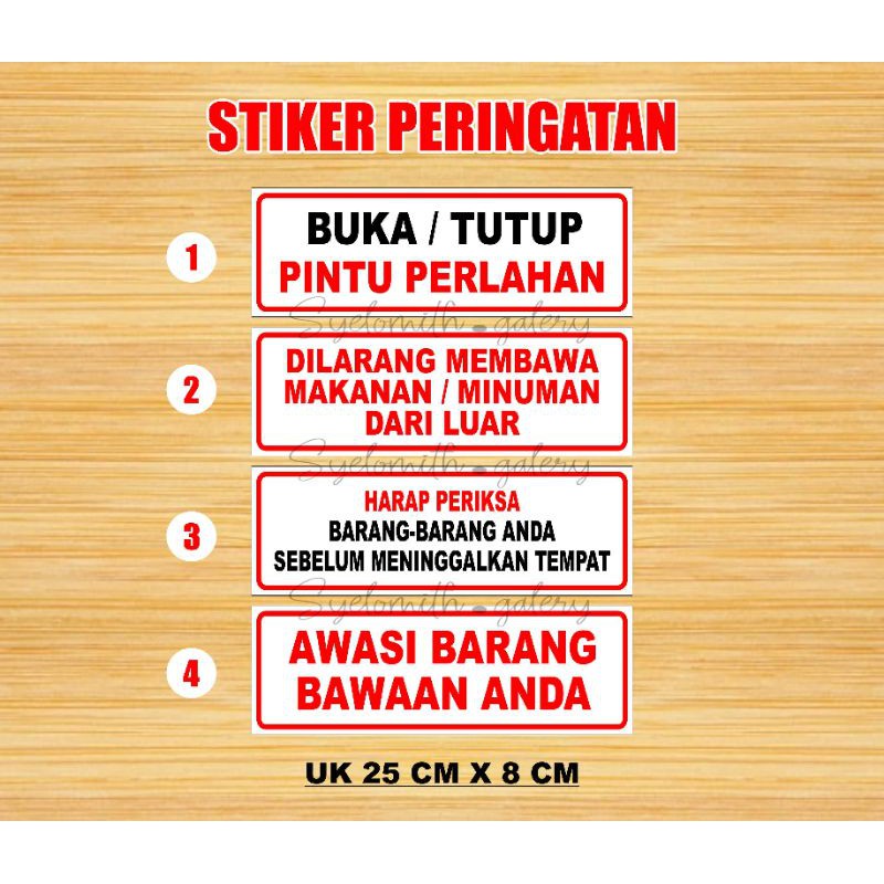 

STIKER PERINGATAN DI TEMPAT UMUM