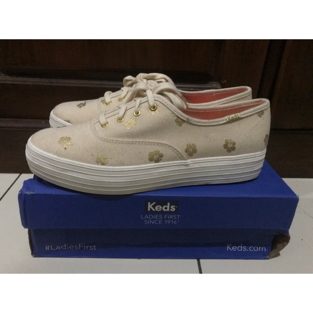 Keds Triple Hibiscus Natural / Gold size 41